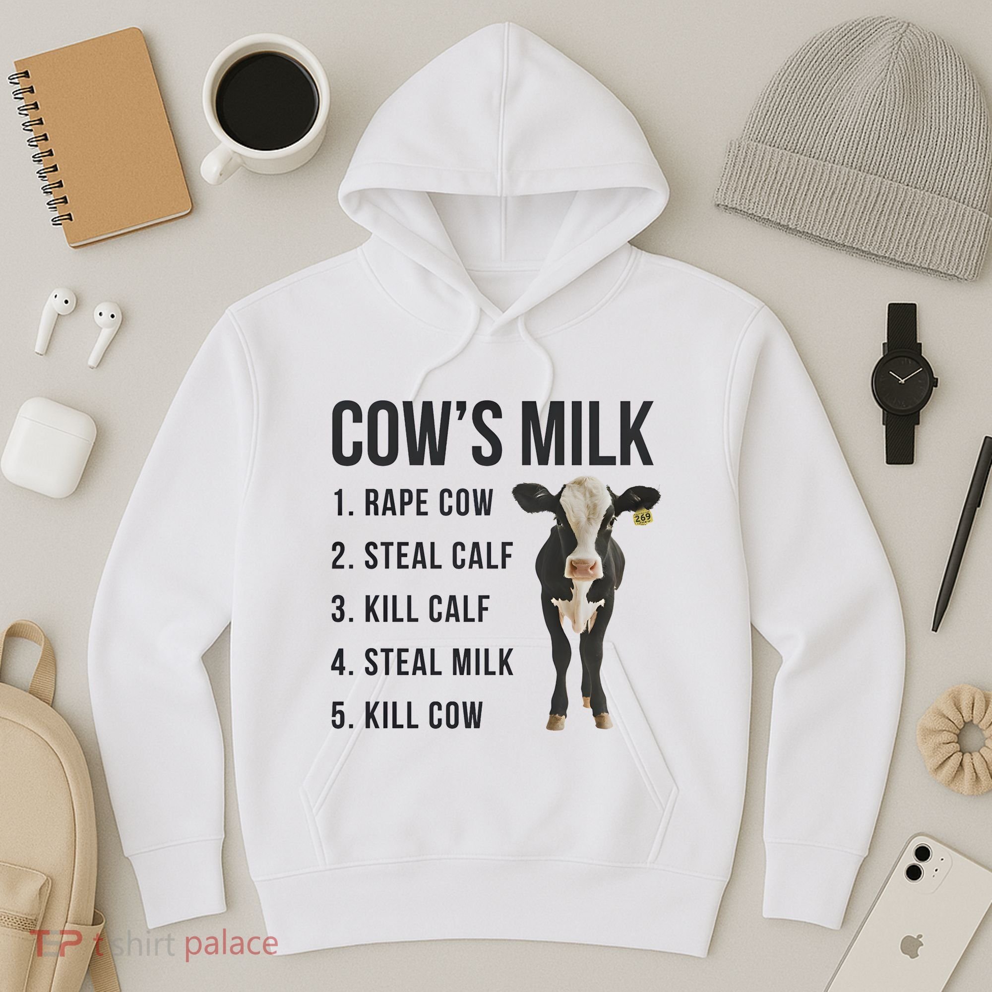 Dairy Milk Industry For Vegan Activist Hoodie