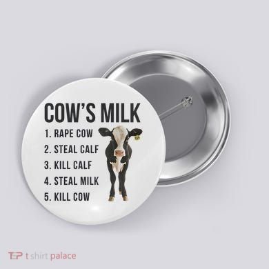 Dairy Milk Industry For Vegan Activist Button