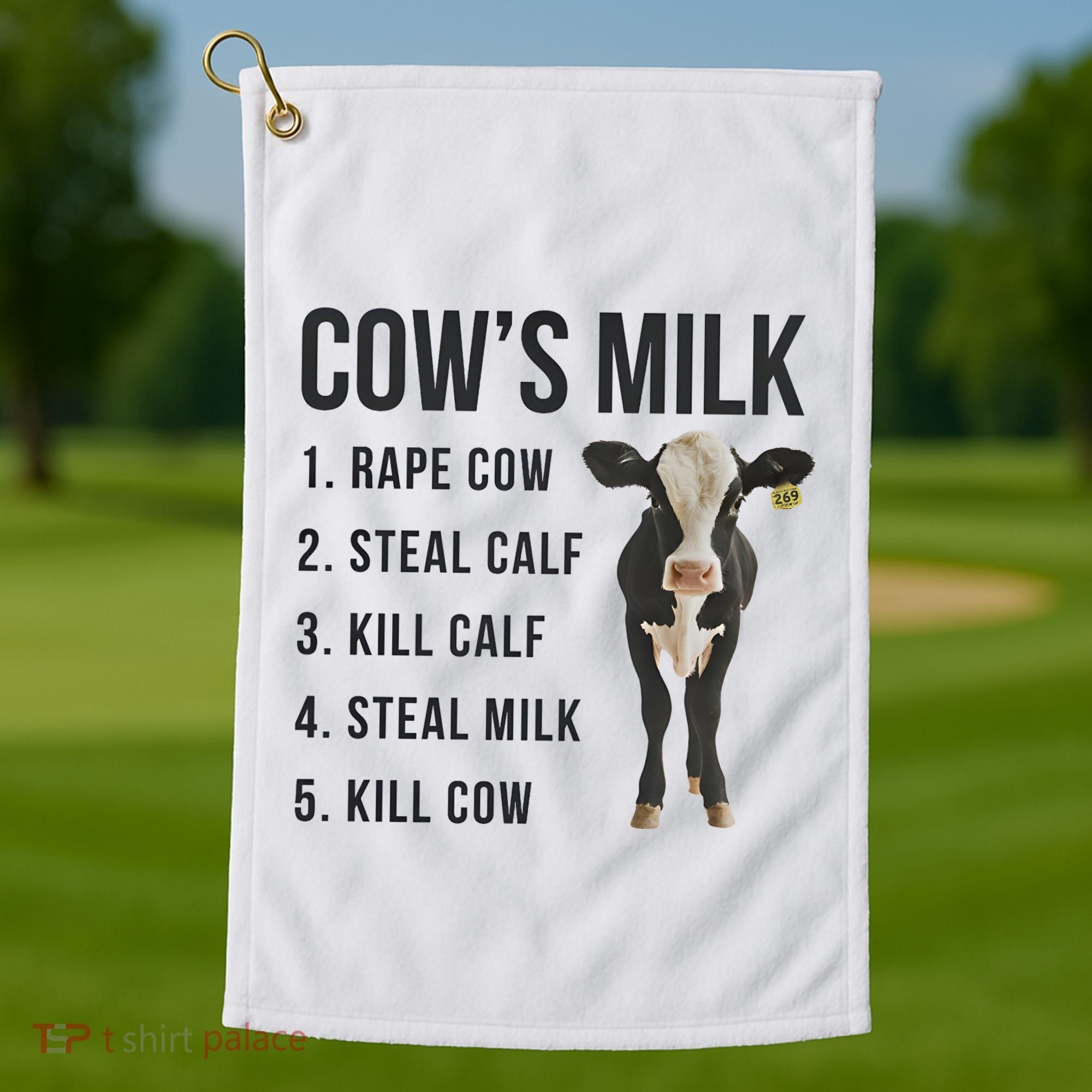 Dairy Milk Industry For Vegan Activist Golf Towel