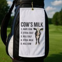Dairy Milk Industry For Vegan Activist Golf Towel thumb 2