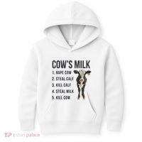 Dairy Milk Industry For Vegan Activist Kids Hoodie thumb 0
