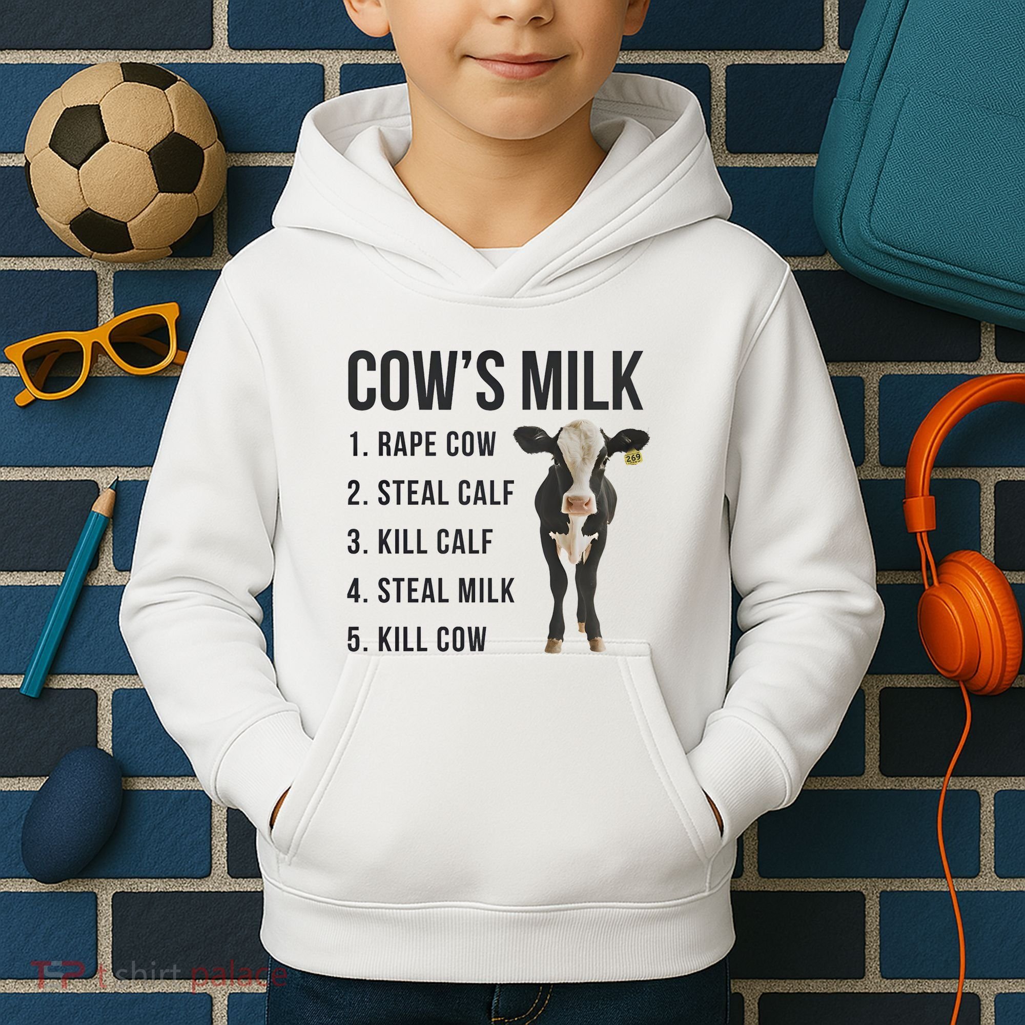 Dairy Milk Industry For Vegan Activist Kids Hoodie