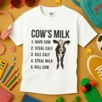 Dairy Milk Industry For Vegan Activist Kids T-Shirt thumb 3