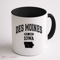 Des Moines Iowa Est 1857 Varsity Coffee Mug thumb 1