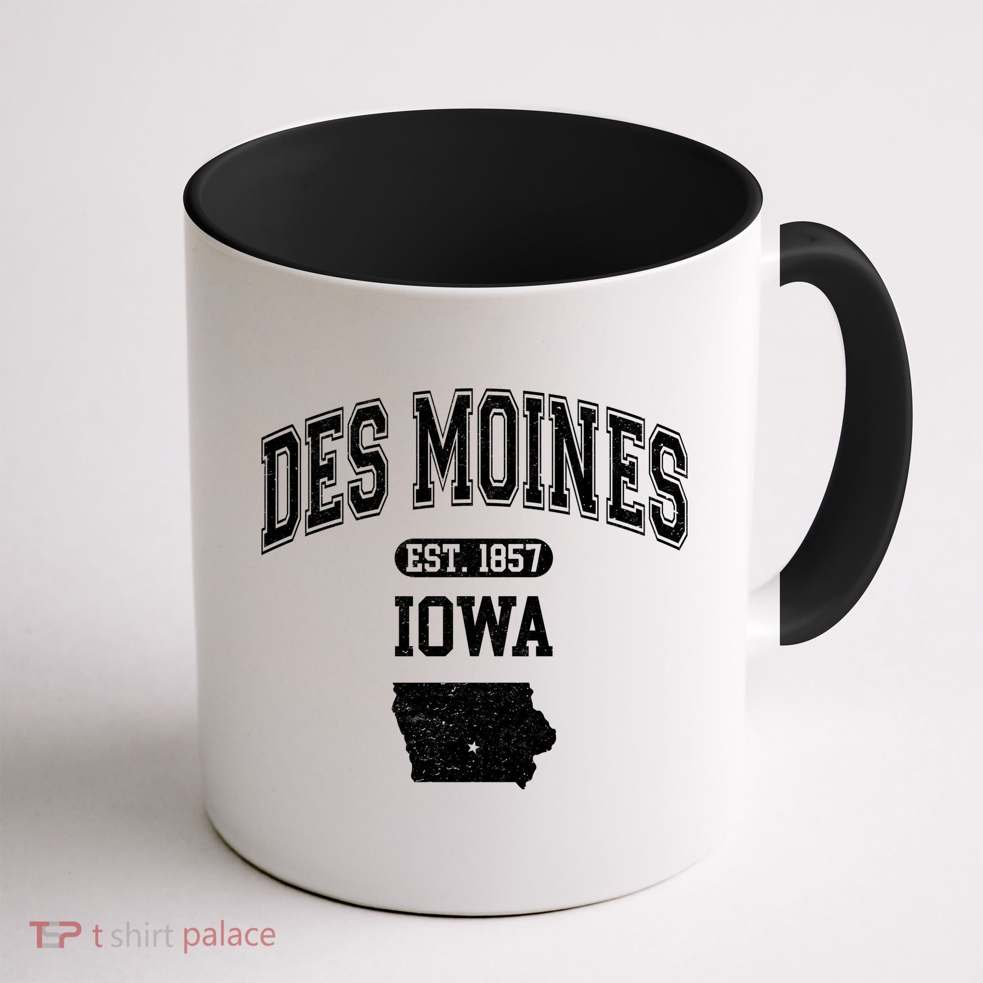 Des Moines Iowa Est 1857 Varsity Coffee Mug