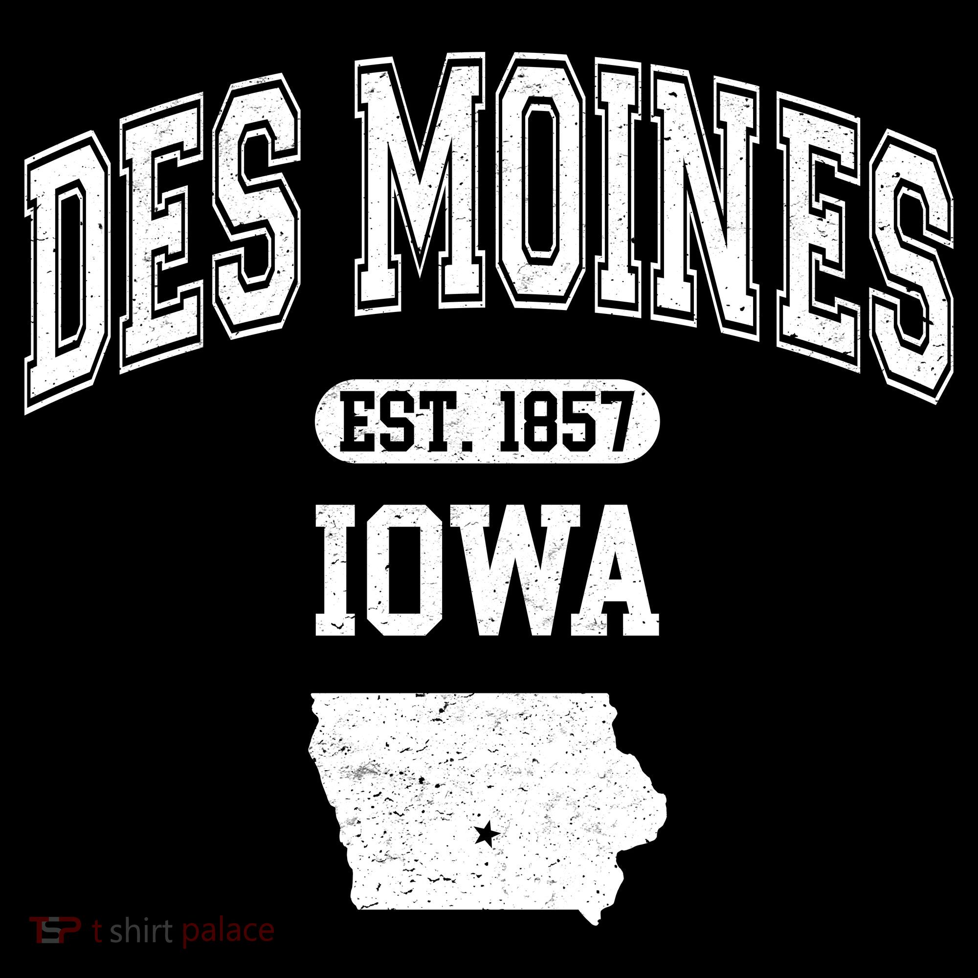 Des Moines Iowa Est 1857 Varsity Women's Hoodie