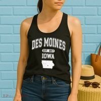 Des Moines Iowa Est 1857 Varsity Women's Tank Top thumb 2