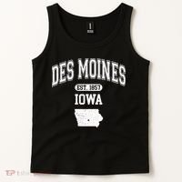 Des Moines Iowa Est 1857 Varsity Tank Top thumb 2