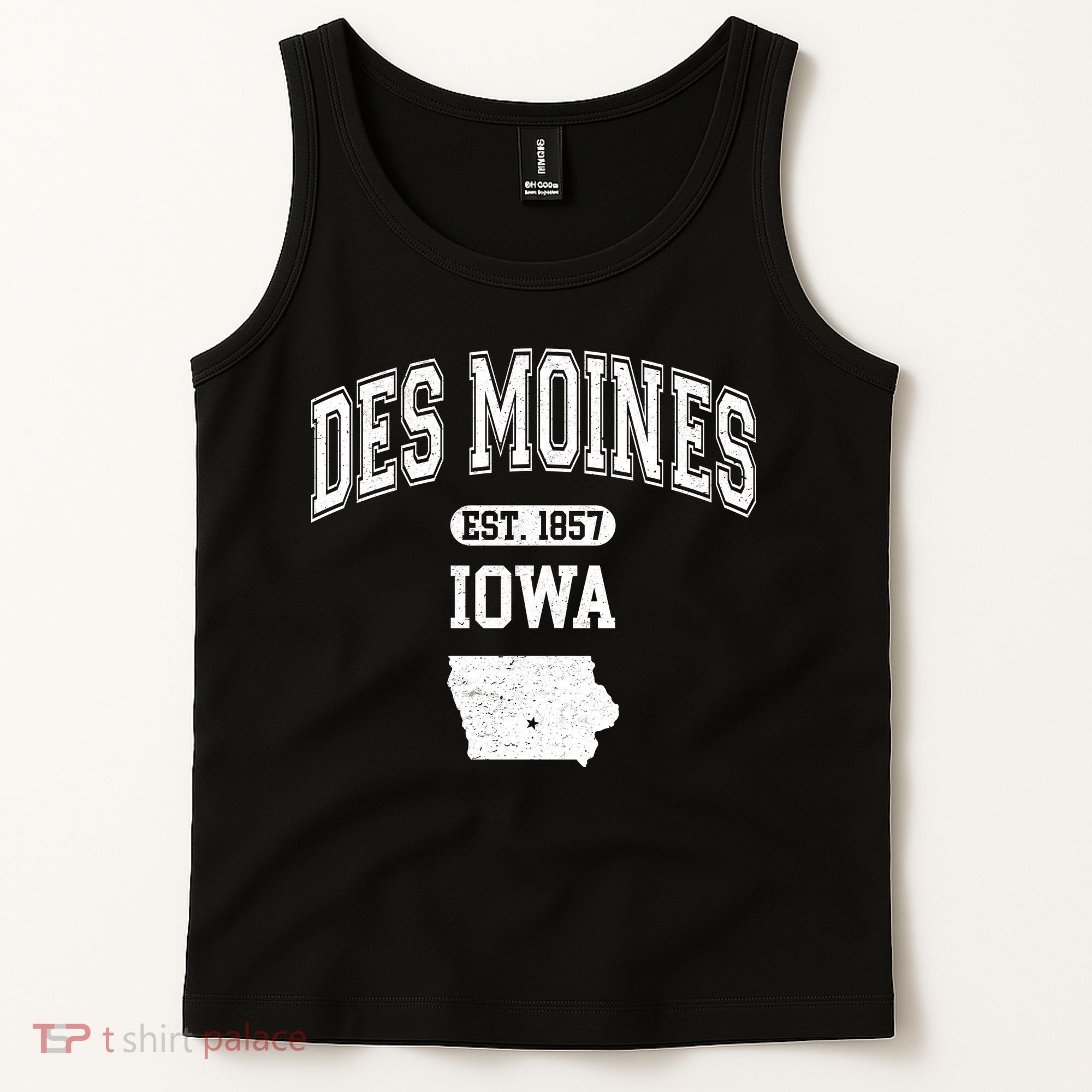 Des Moines Iowa Est 1857 Varsity Tank Top