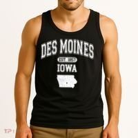Des Moines Iowa Est 1857 Varsity Tank Top thumb 3