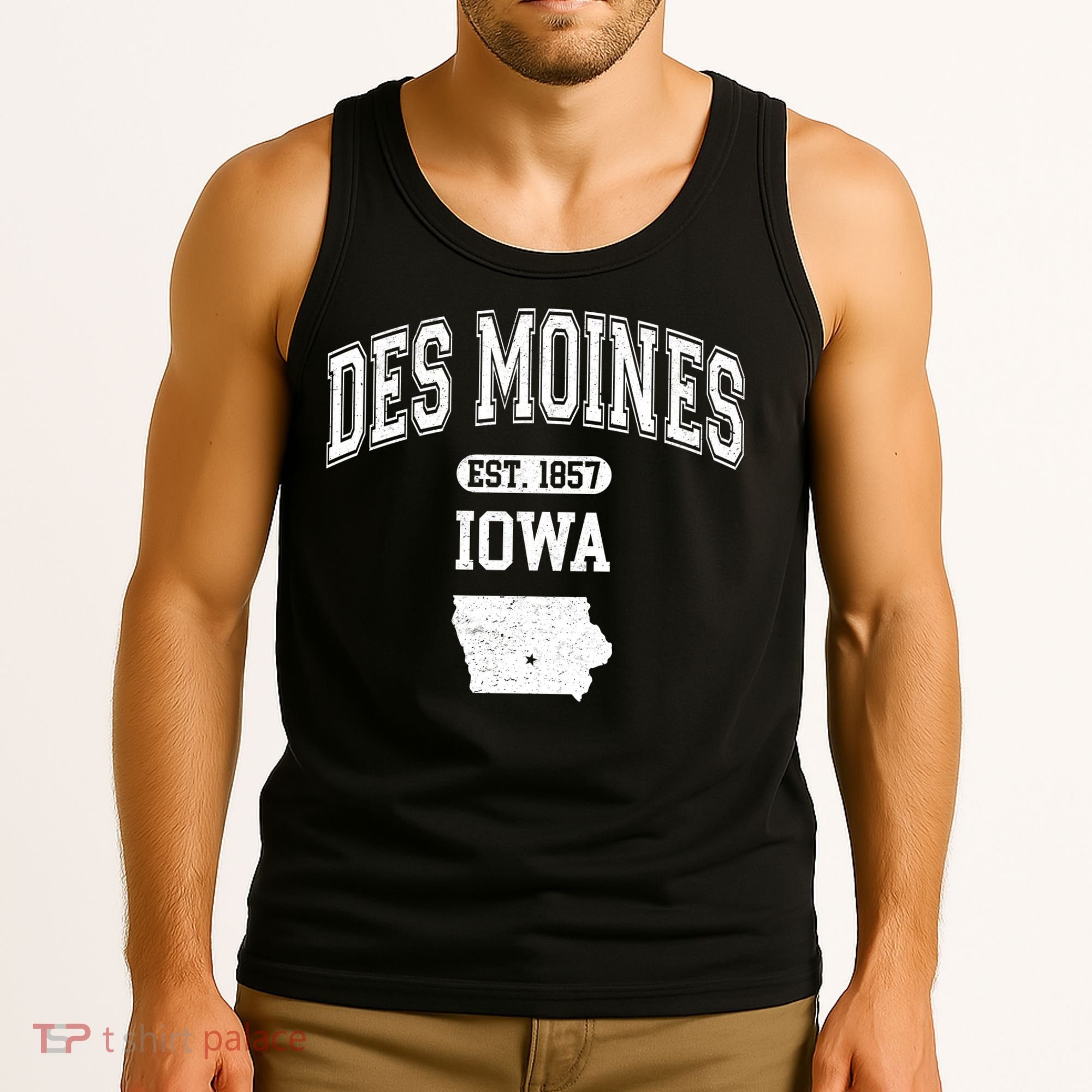 Des Moines Iowa Est 1857 Varsity Tank Top