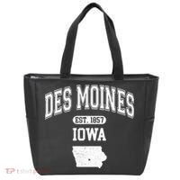Des Moines Iowa Est 1857 Varsity Tote Bag thumb 0