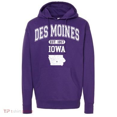 Des Moines Iowa Est 1857 Varsity Hoodie