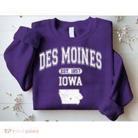 Des Moines Iowa Est 1857 Varsity Sweatshirt thumb 2