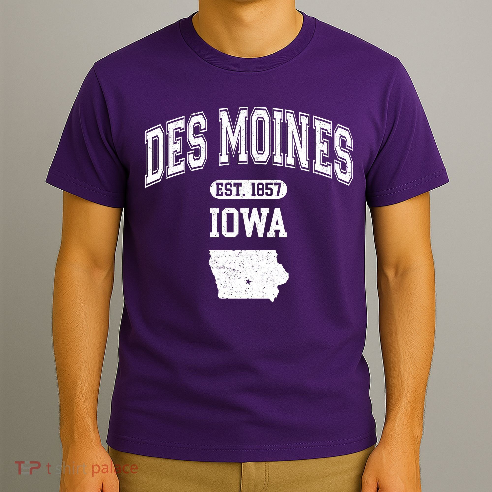 Des Moines Iowa Est 1857 Varsity T-Shirt