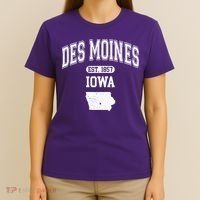 Des Moines Iowa Est 1857 Varsity T-Shirt thumb 4