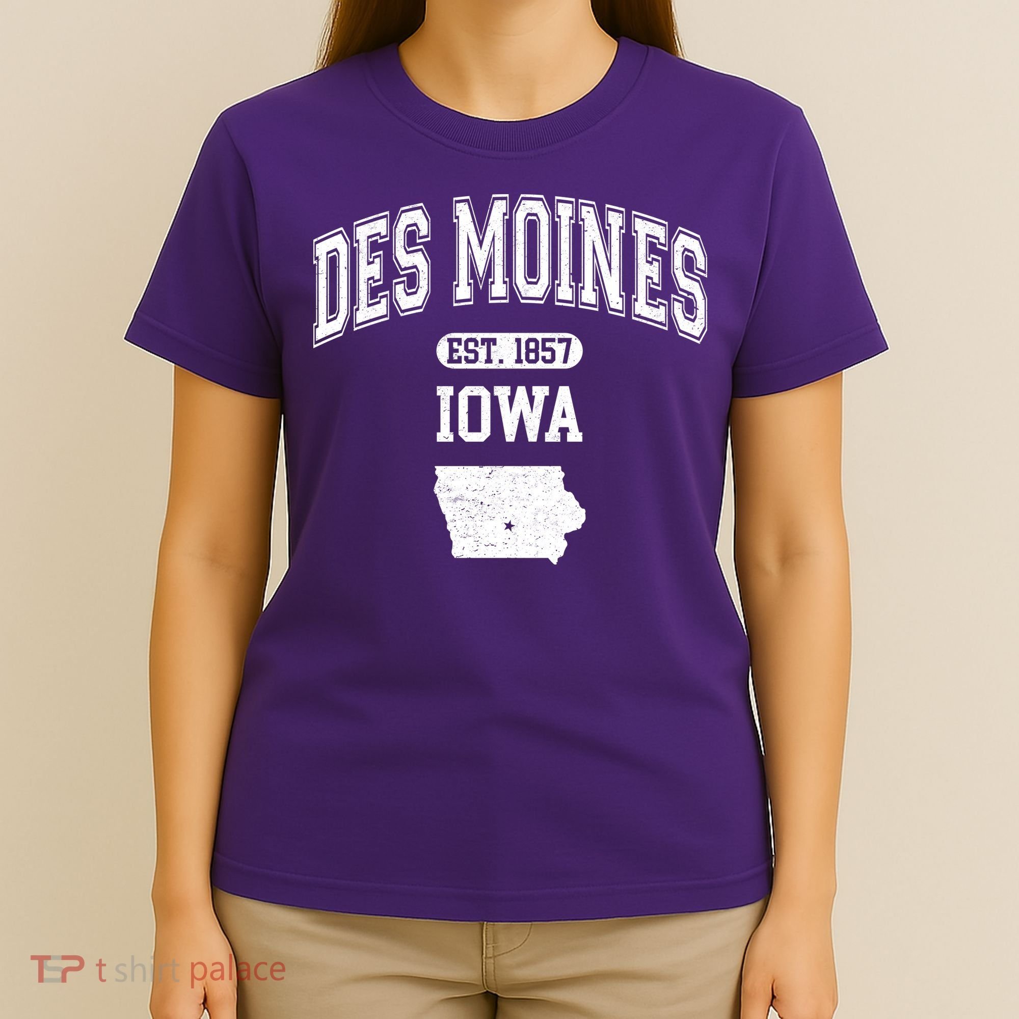 Des Moines Iowa Est 1857 Varsity T-Shirt