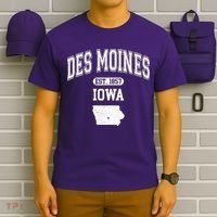 Des Moines Iowa Est 1857 Varsity T-Shirt thumb 6