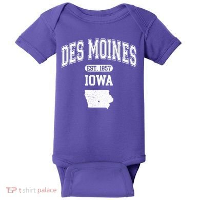 Des Moines Iowa Est 1857 Varsity Baby Bodysuit