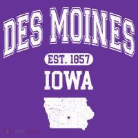 Des Moines Iowa Est 1857 Varsity Baby Bodysuit thumb 2