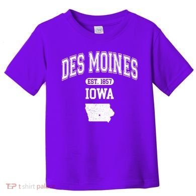 Des Moines Iowa Est 1857 Varsity Toddler T-Shirt