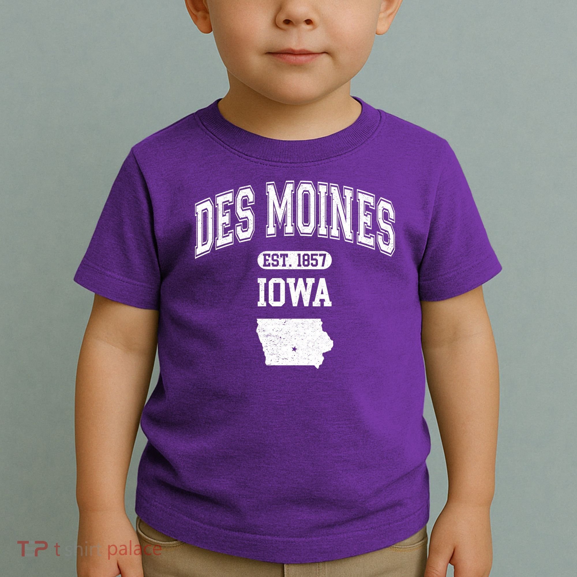 Des Moines Iowa Est 1857 Varsity Toddler T-Shirt