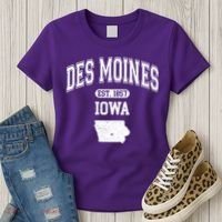 Des Moines Iowa Est 1857 Varsity Women's T-Shirt thumb 3
