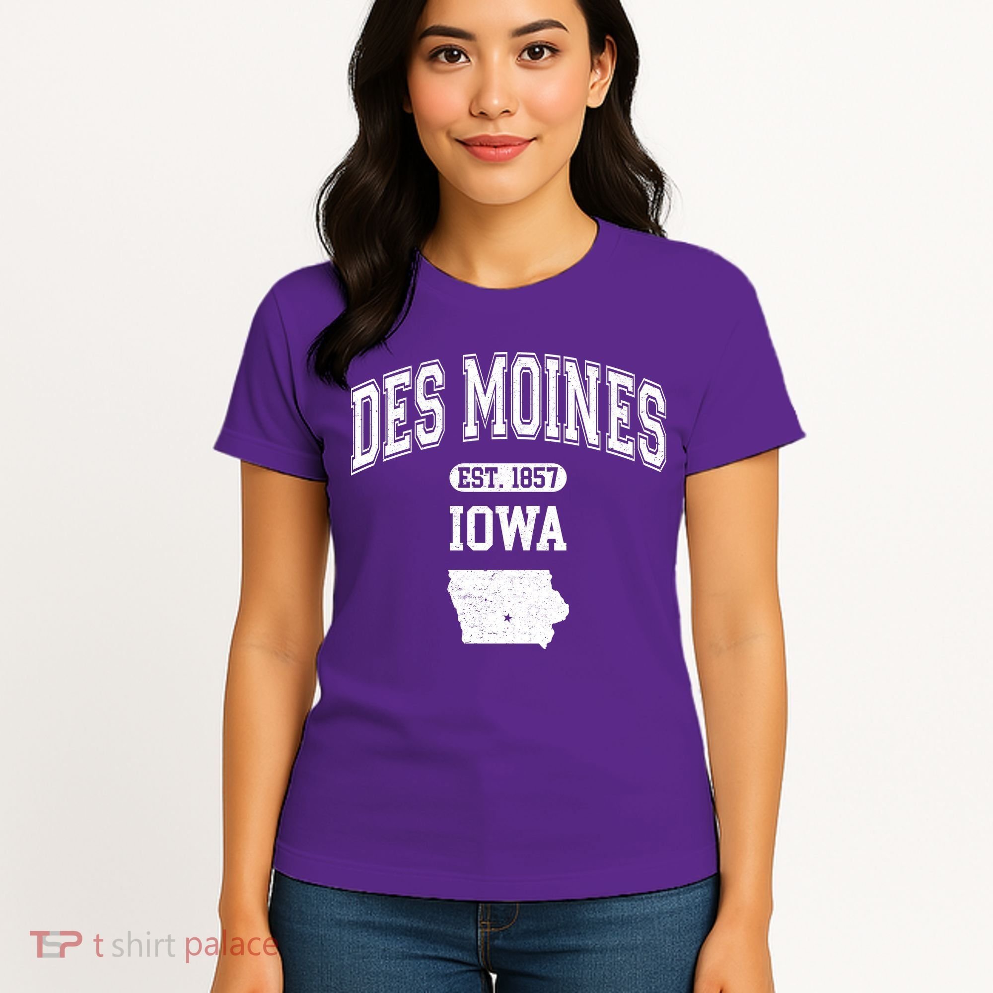 Des Moines Iowa Est 1857 Varsity Women's T-Shirt