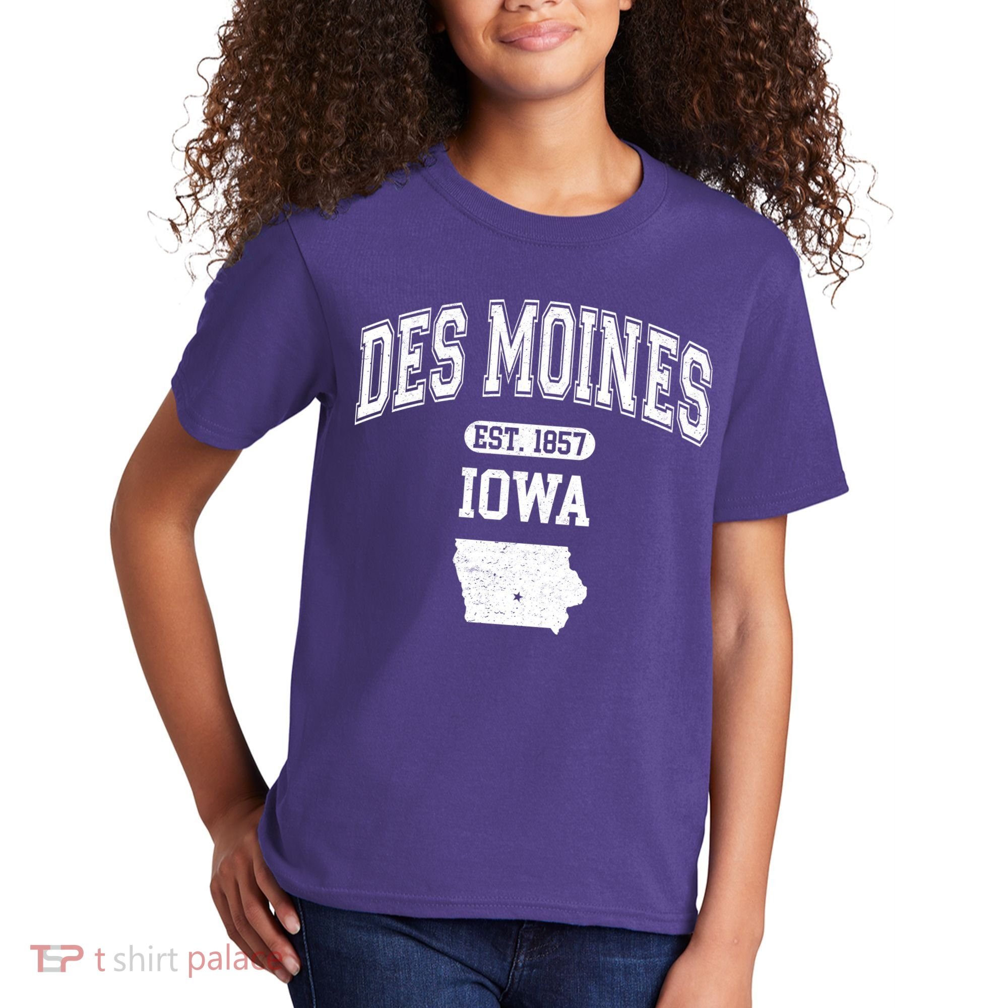 Des Moines Iowa Est 1857 Varsity Kids T-Shirt