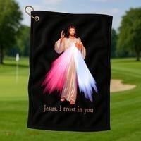 Divine Mercy Jesus I Trust In You Golf Towel thumb 1
