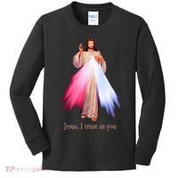 Divine Mercy Jesus I Trust In You Kids Long Sleeve Shirt thumb 0