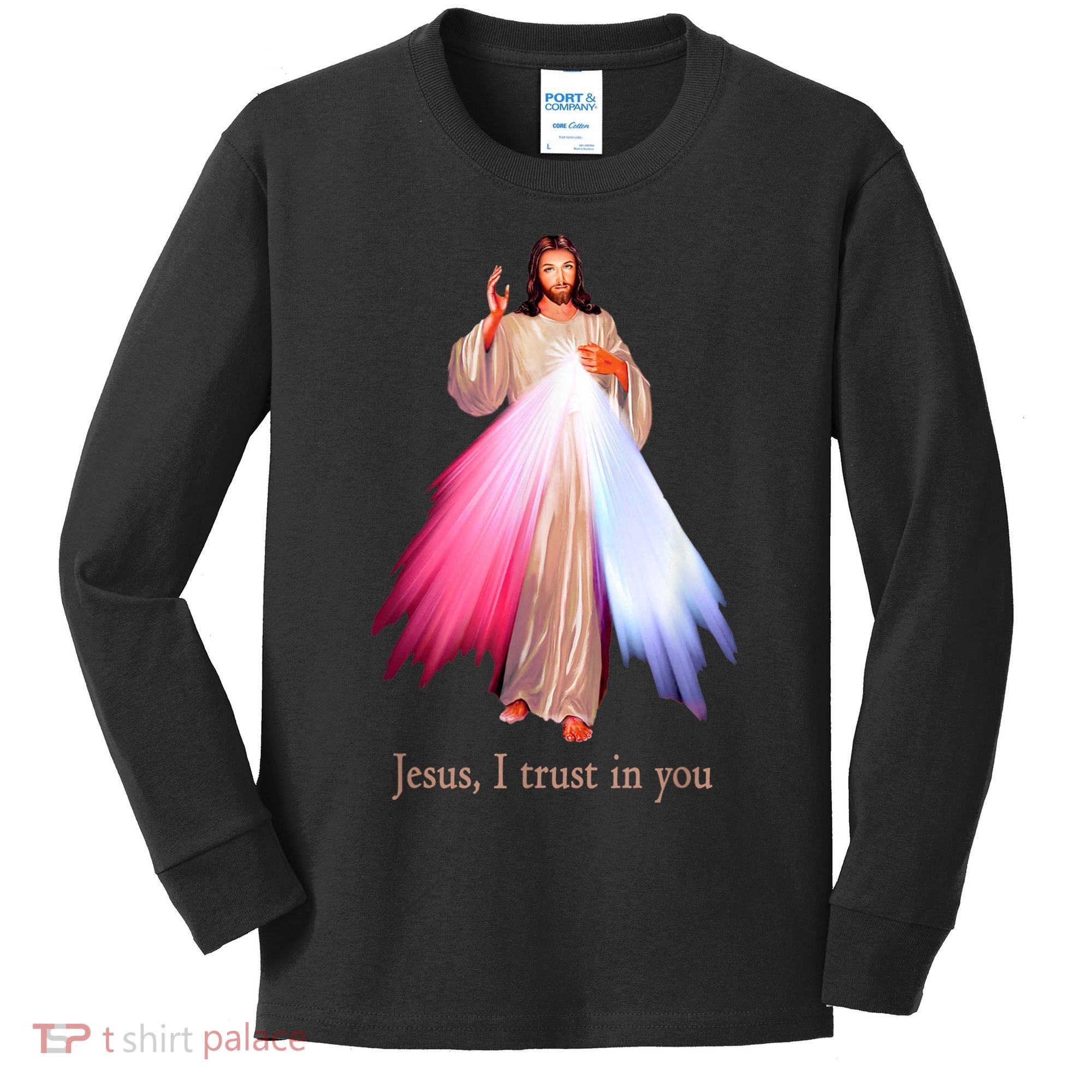 Divine Mercy Jesus I Trust In You Kids Long Sleeve Shirt