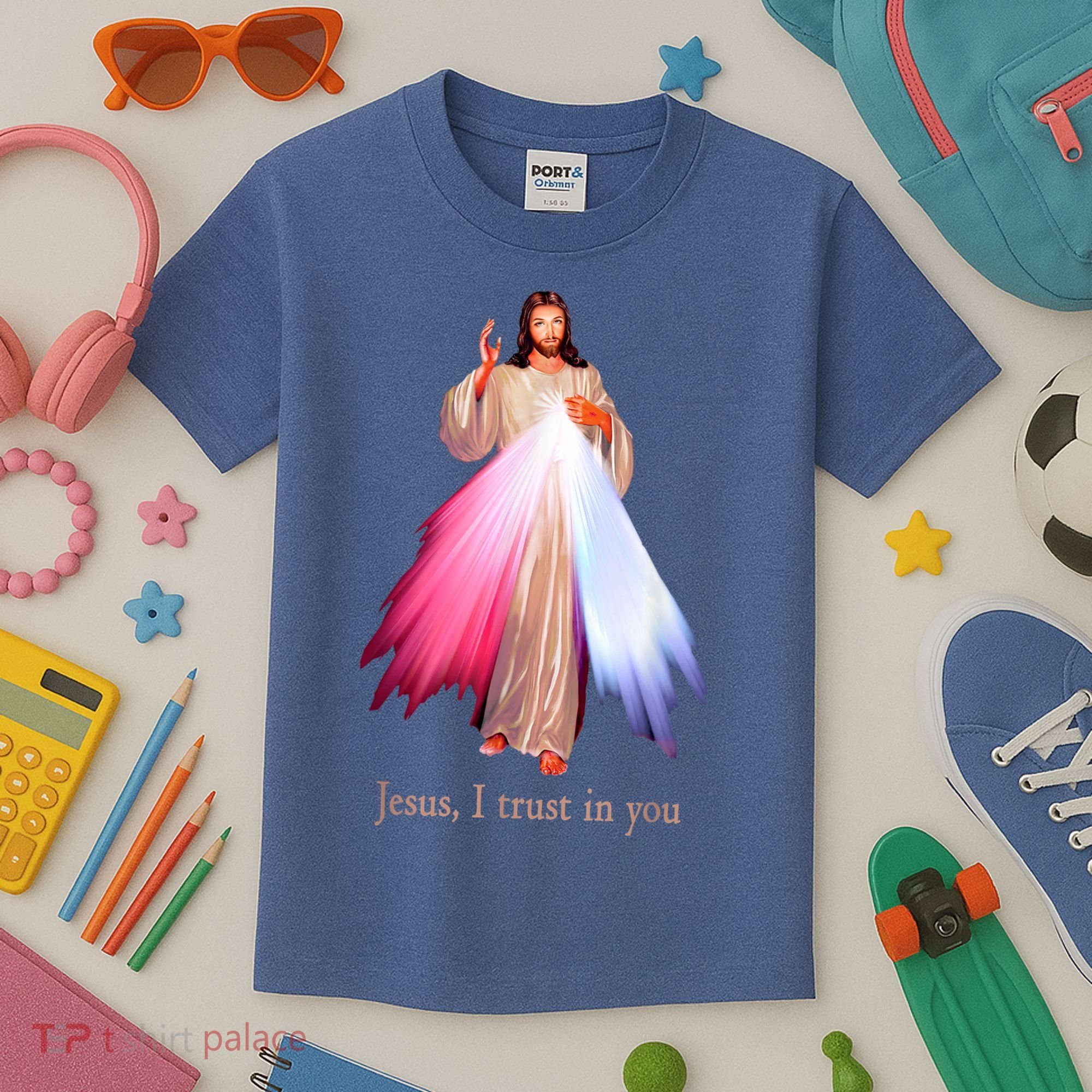 Divine Mercy Jesus I Trust In You Kids T-Shirt