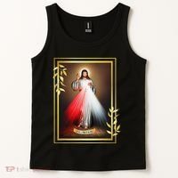 Divine Mercy Jesus Christ Jesus I Trust In You Catholic Tank Top thumb 2