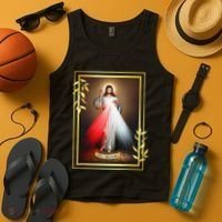 Divine Mercy Jesus Christ Jesus I Trust In You Catholic Tank Top thumb 4