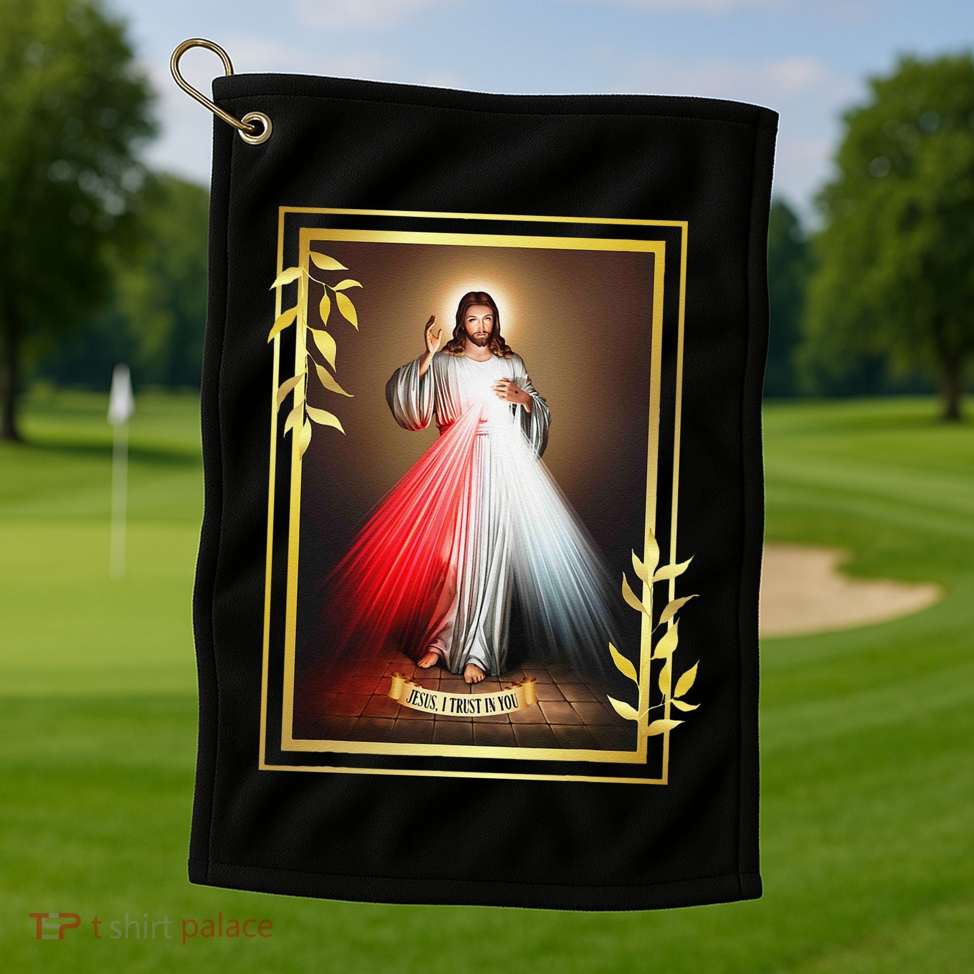 Divine Mercy Jesus Christ Jesus I Trust In You Catholic Golf Towel