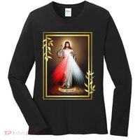 Divine Mercy Jesus Christ Jesus I Trust In You Catholic Women's Long Sleeve Shirt thumb 0