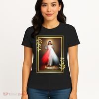 Divine Mercy Jesus Christ Jesus I Trust In You Catholic Women's T-Shirt thumb 4