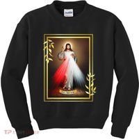 Divine Mercy Jesus Christ Jesus I Trust In You Catholic Kids Sweatshirt thumb 0
