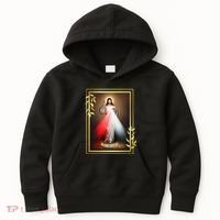 Divine Mercy Jesus Christ Jesus I Trust In You Catholic Kids Hoodie thumb 0