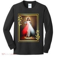 Divine Mercy Jesus Christ Jesus I Trust In You Catholic Kids Long Sleeve Shirt thumb 0
