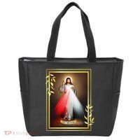 Divine Mercy Jesus Christ Jesus I Trust In You Catholic Tote Bag thumb 0