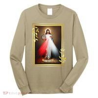 Divine Mercy Jesus Christ Jesus I Trust In You Catholic Long Sleeve Shirt thumb 0