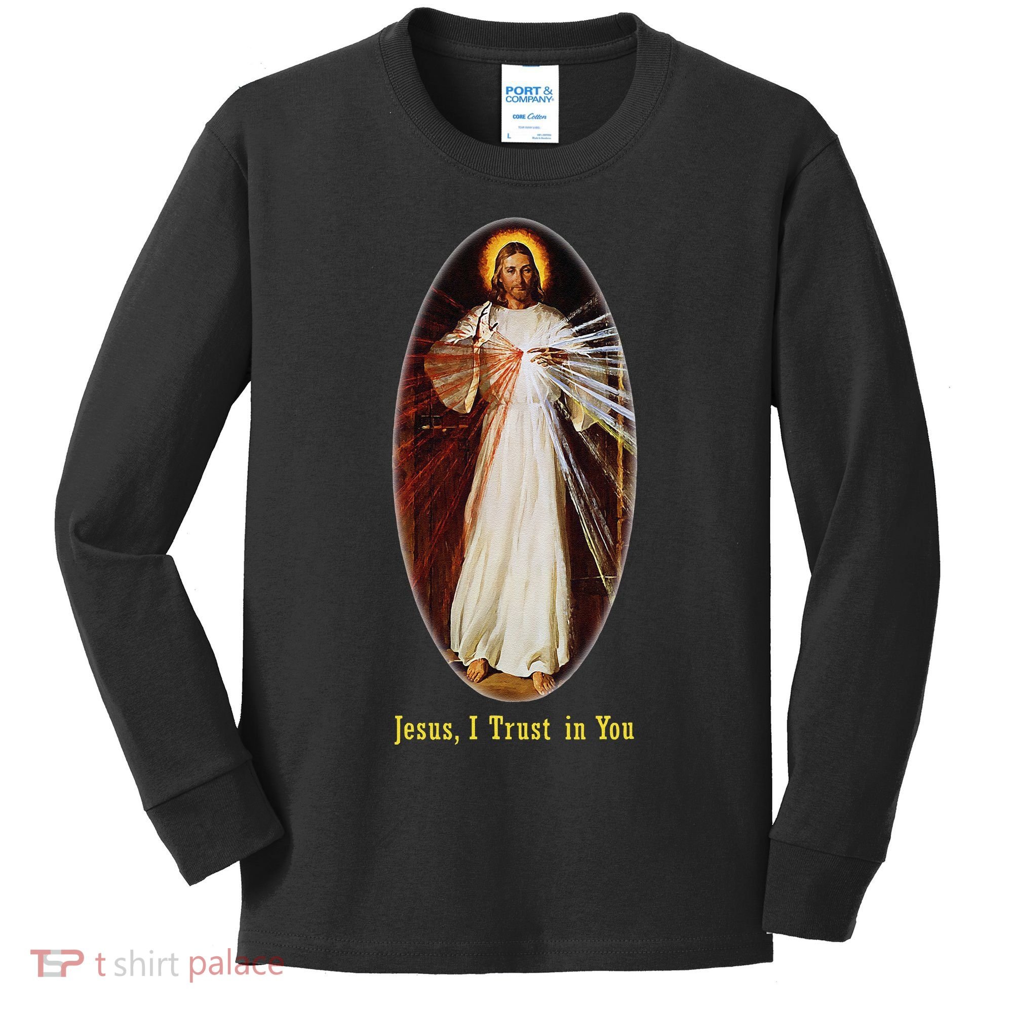 Divine Mercy Jesus I Trust In You (2) Kids Long Sleeve Shirt