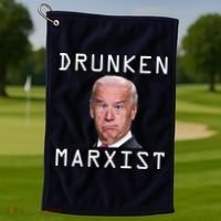 Drunken Marxist Joe Biden Golf Towel thumb 1