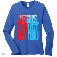 Divine Mercy Jesus I Trust In You St Faustina Catholic Women's Long Sleeve Shirt thumb 0