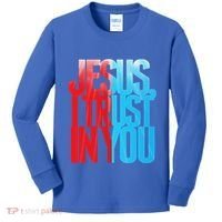 Divine Mercy Jesus I Trust In You St Faustina Catholic Kids Long Sleeve Shirt thumb 0