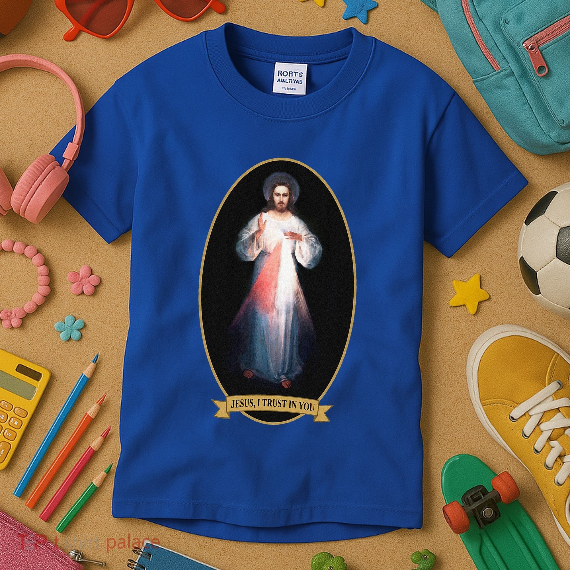 Divine Mercy Jesus I Trust In You Kids T-Shirt