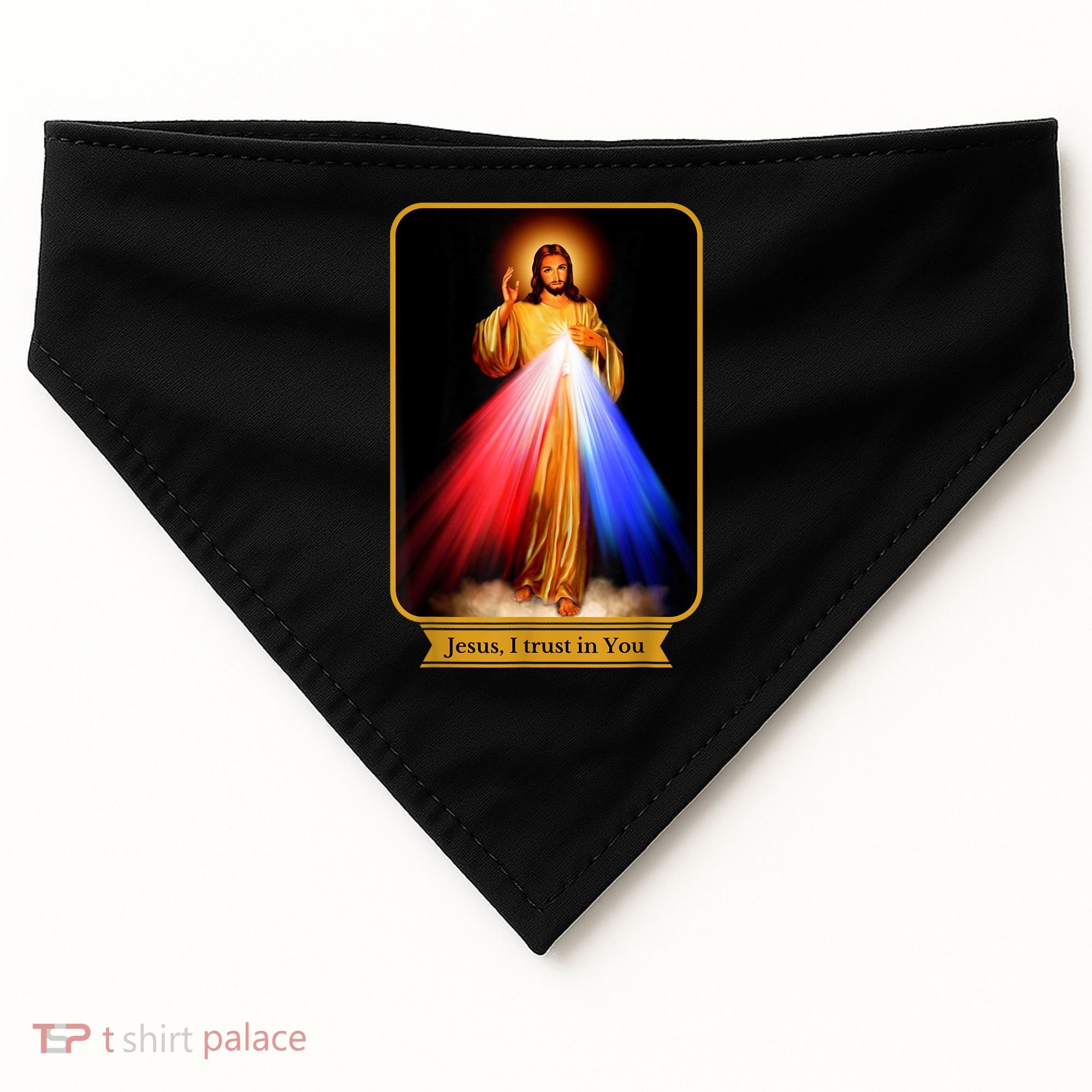 Divine Mercy Jesus I Trust In You Catholic USA-Made Doggie Bandana