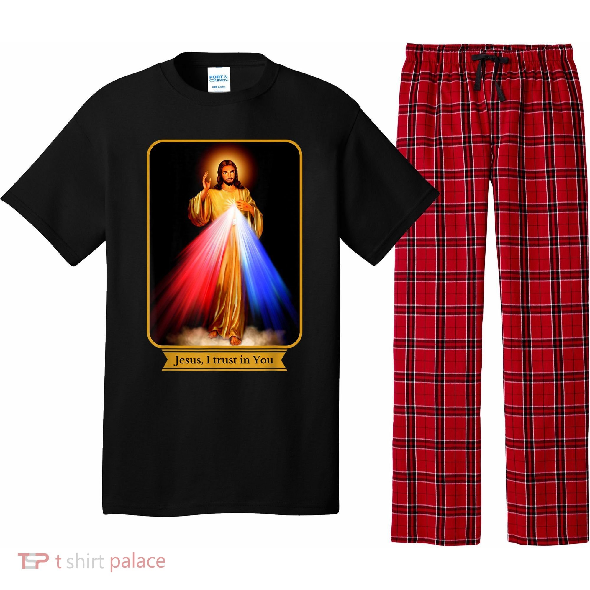 Divine Mercy Jesus I Trust In You Catholic Pajama Set